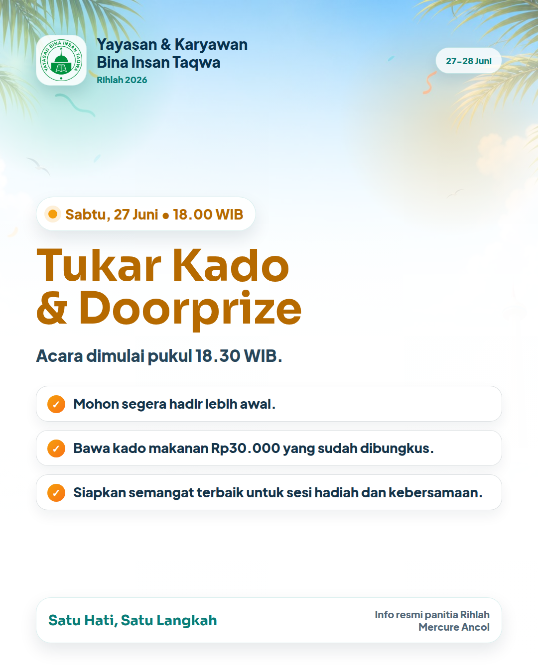 Info penting Rihlah: Tukar Kado